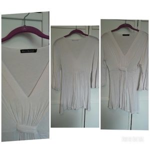 Fitted White Gathered Tunic
